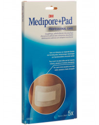 3M Medipore+Pad 10x20cm compresse 5x15.5cm 5 pce